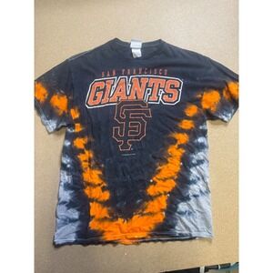 San Francisco Giants Tie Dye T Shirt Adult‎ Large Orange Black MLB Baseball VTG